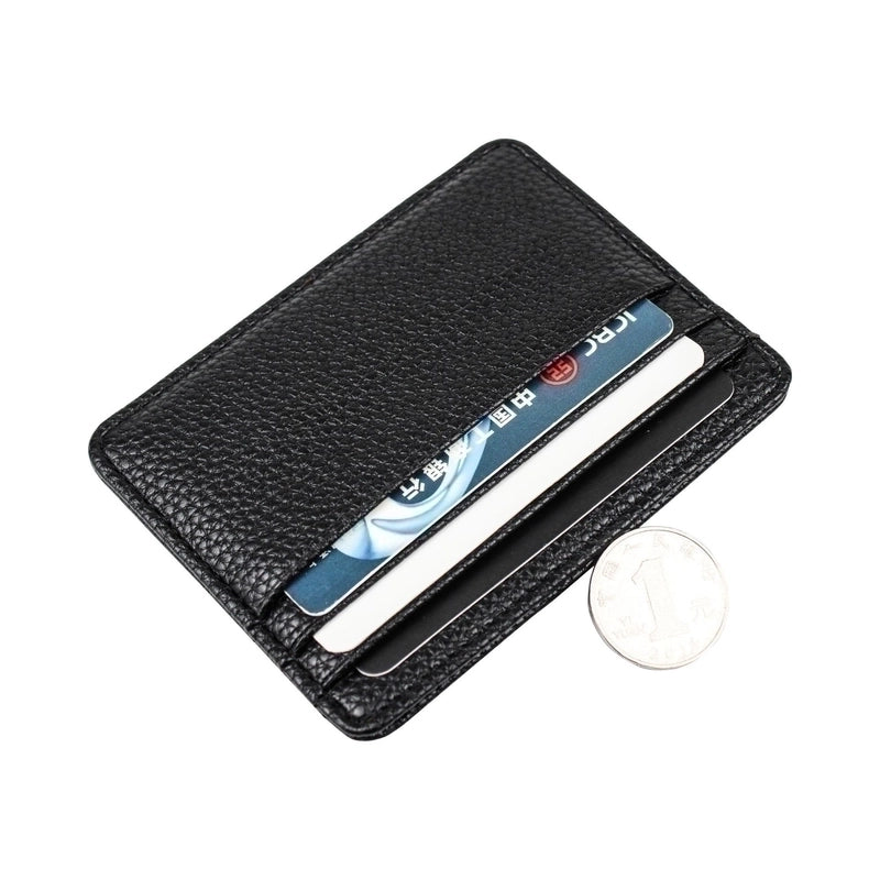 Unisex Pu Leather Solid Color Basic Square Card Holder