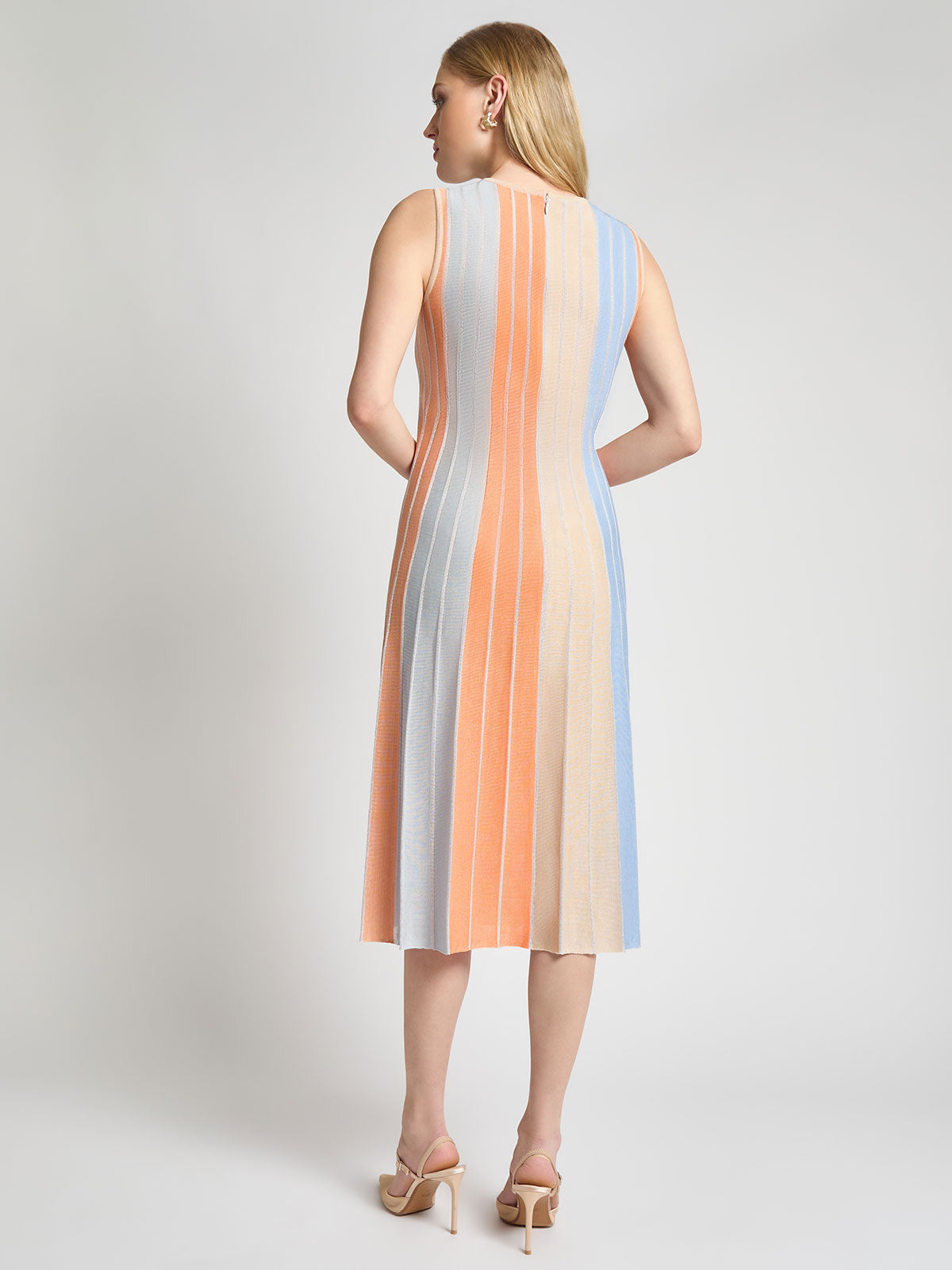 A-Line Lurex Multi-Stripe Knit Maxi Dress - Modern Fit