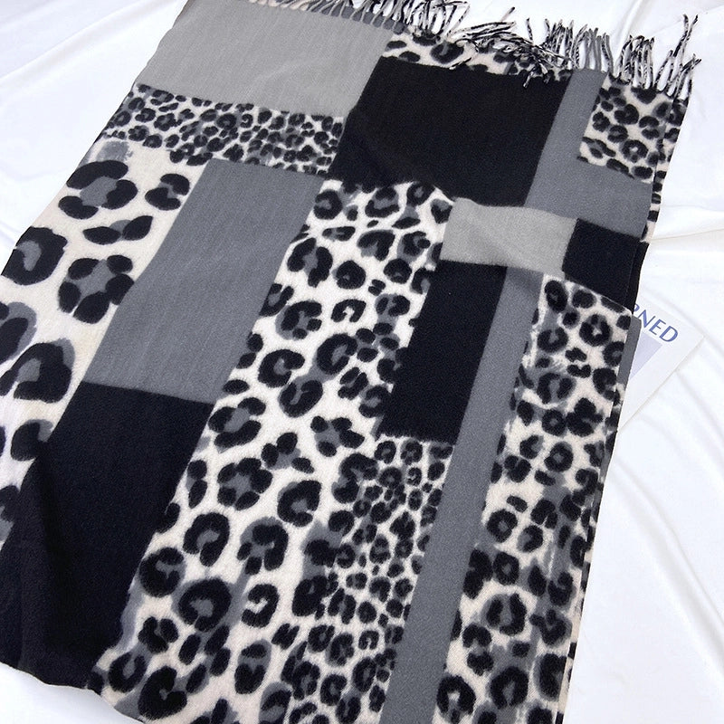 Women's Casual Plaid Imitation Cashmere Printing Tassel Scarf