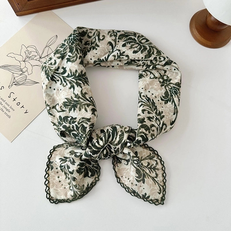 Women's Elegant Sweet Printing Cotton And Linen Silk Scarf