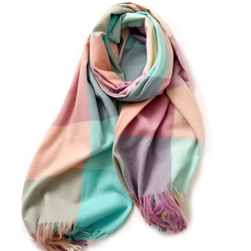 Women's Minimalist Color Block Polyester Printing Scarf