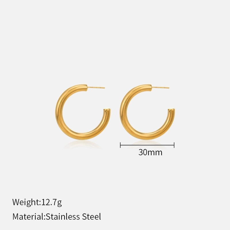 1 Pair Minimalist Solid Color Plating 304 Stainless Steel Stainless Steel Earrings