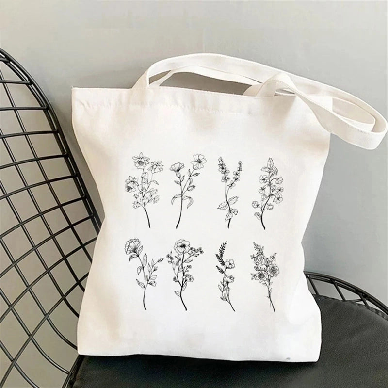 Women's Minimalist Flower Shopping Bags