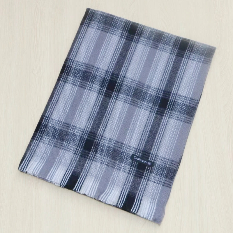 Soft Waxy Woven Plaid Cashmere Scarf Instagram Style Autumn And Winter New Arrival Retro Couple Warm Shawl Trendy