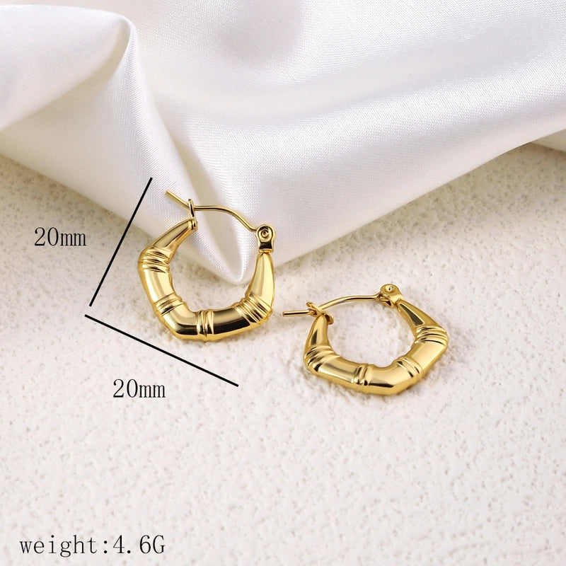 12 Pieces Minimalist Commute Geometric Heart Shape Plating Titanium Steel Drop Earrings Earrings Ear Studs