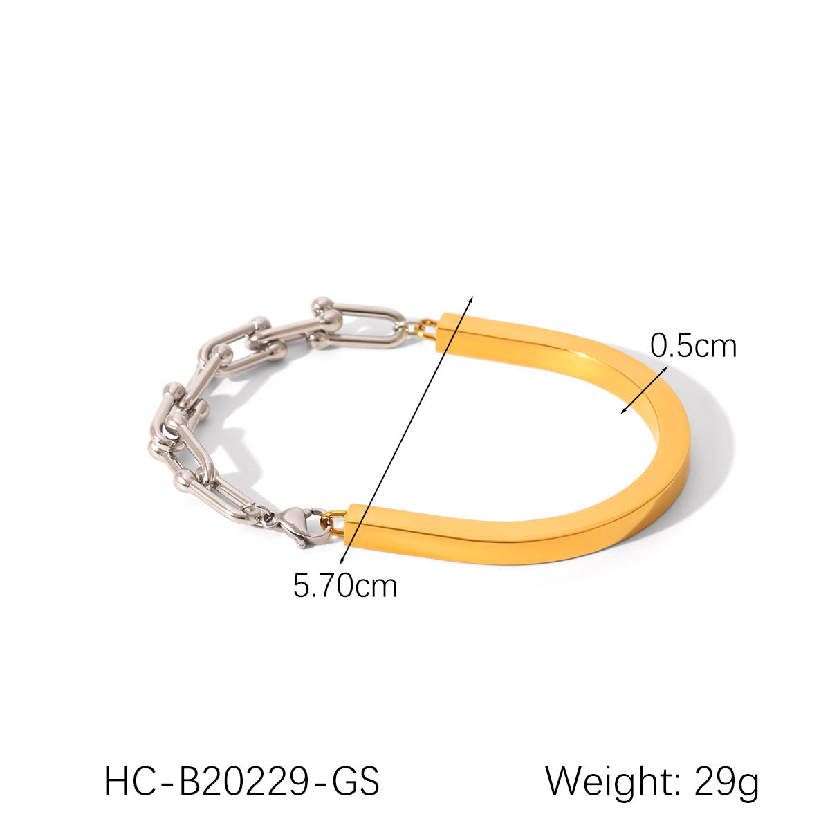 Ins Style Horseshoe Buckle Chain Splicing U-Shaped Buckle Stainless Steel Bracelet Female Titanium Steel Bracelet
