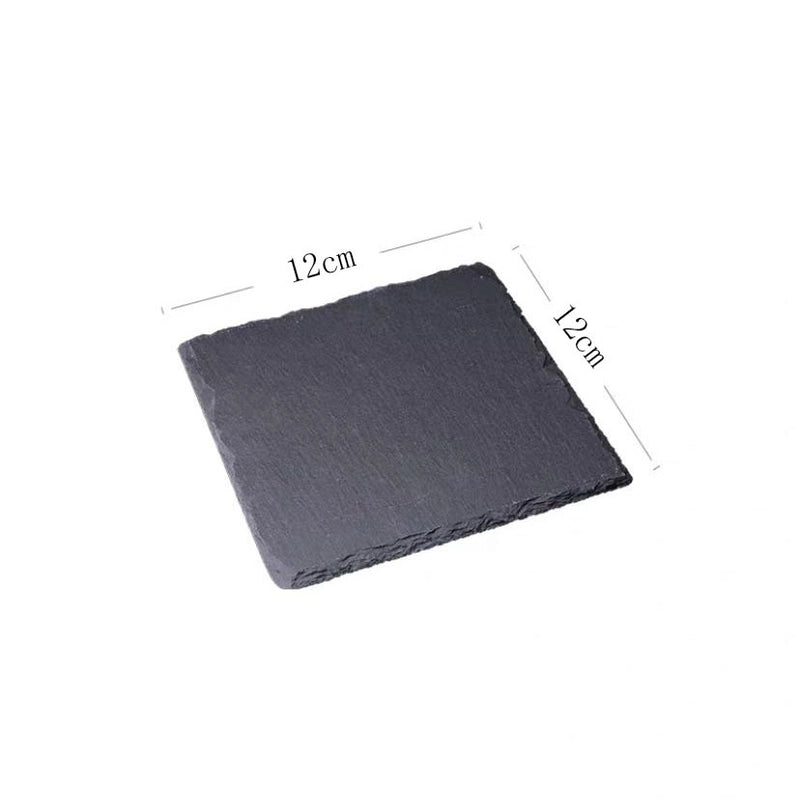 Slate Dinner Plate Dessert Sushi Plate Western Food Black Slate Plate Tableware Flat Plate Barbecue Steak Plate