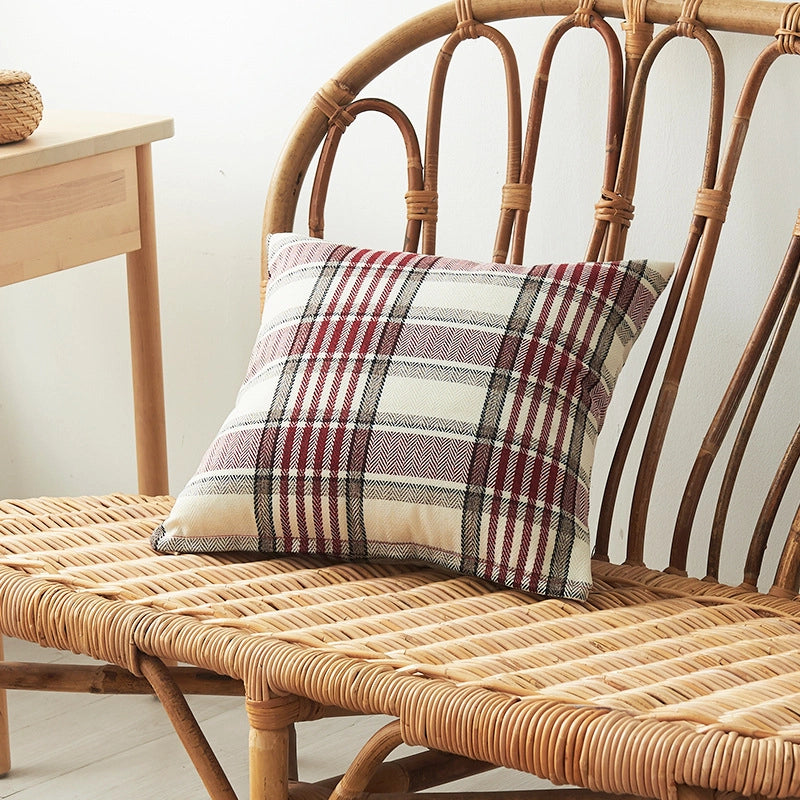 Yarn-dyed Striped Cotton And Linen Pillowcase Multicolor Multi-size Linen Plaid Pillow Home Pillow Cover Cushion