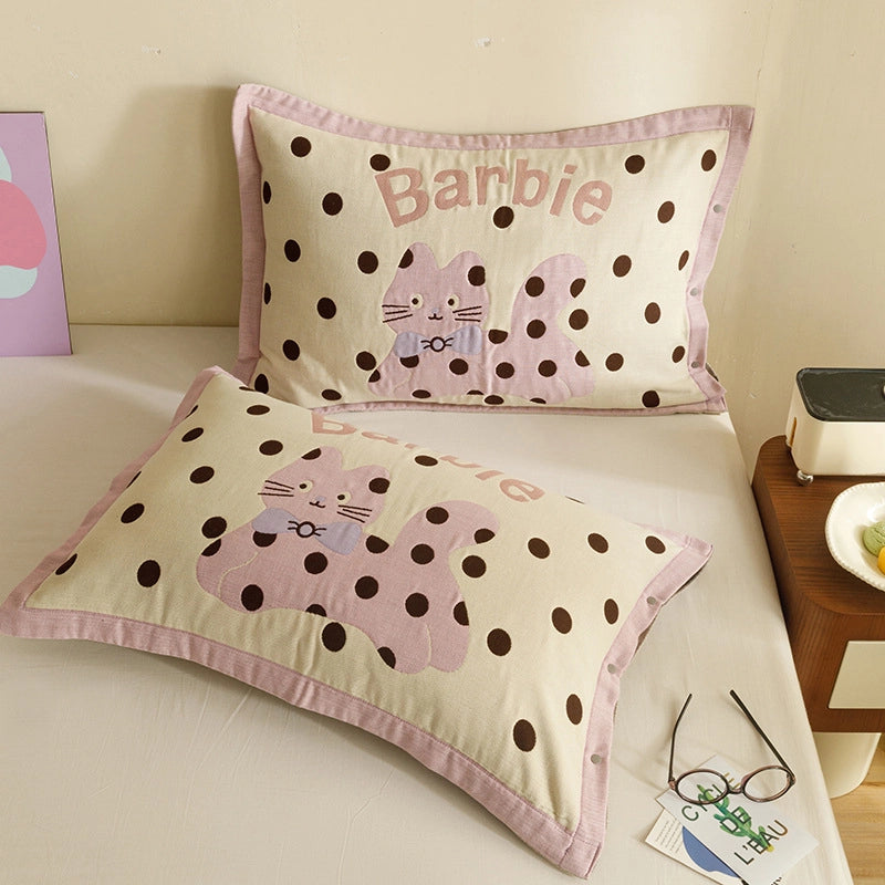 Cute Animal Letter Lattice Cotton Pillow Cases Couch & Sofa Decor