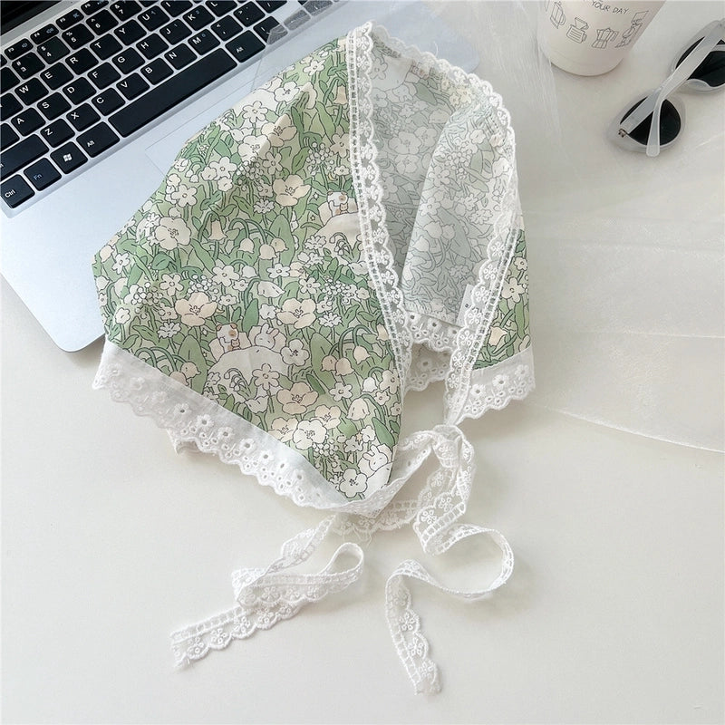 Women's Cute Sweet Lace Cotton And Linen Kerchief