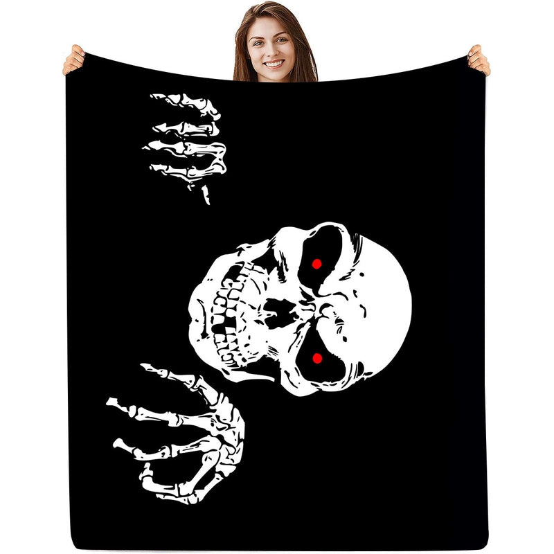 Halloween Casual Flower Bat Skull Polyester Blanket Couch & Sofa Decor