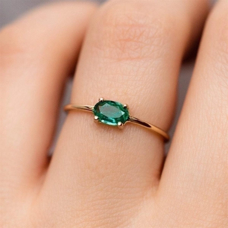 Copper Geometric Zircon Rings