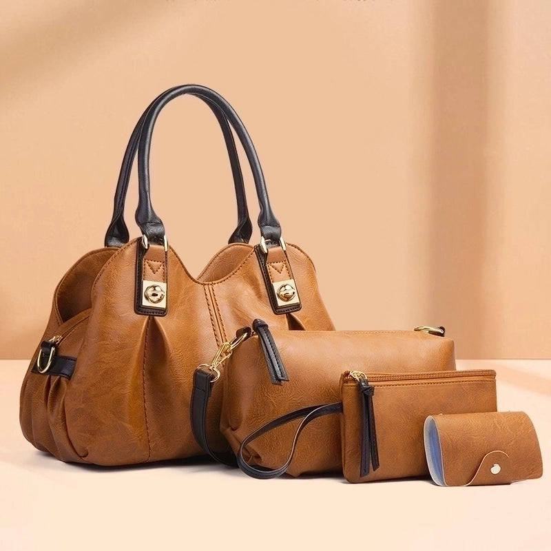 Women's Medium Pu Leather Solid Color Streetwear Square Zipper Buckle Handbag