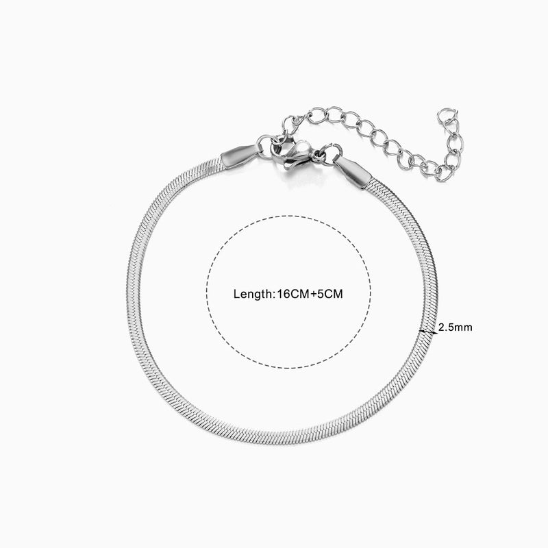 Minimalist Geometric Solid Color Stainless Steel Plating Chain Bracelets
