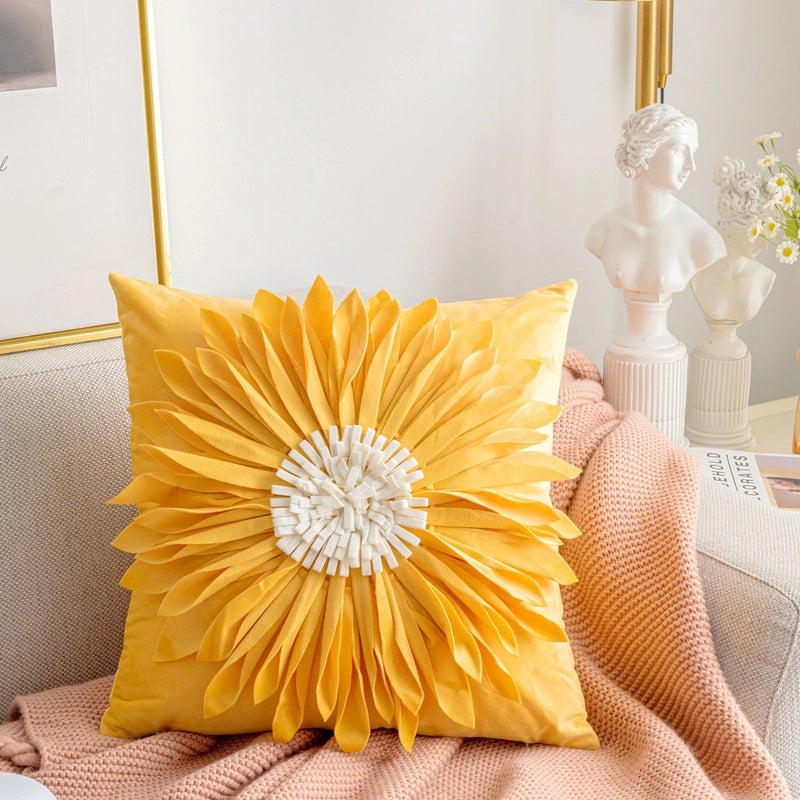 Cute Letter Flower Dutch Velvet Throw Pillow Pillow Cases Couch & Sofa Decor