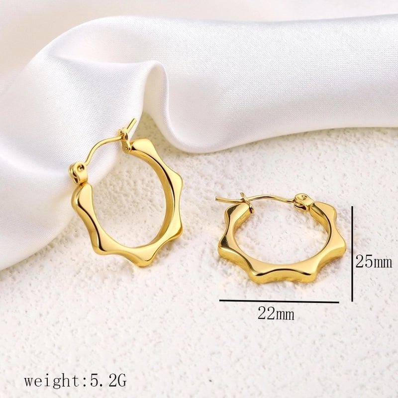 12 Pieces Minimalist Commute Geometric Heart Shape Plating Titanium Steel Drop Earrings Earrings Ear Studs