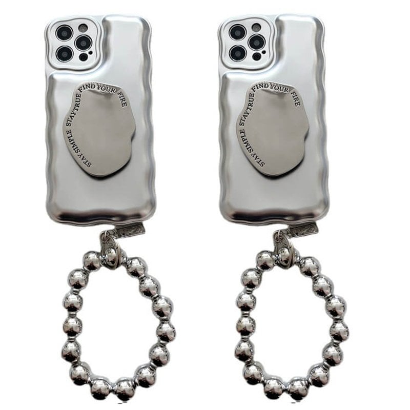Matte Silver Pearl Bracelet Air Cushion Case for iPhone