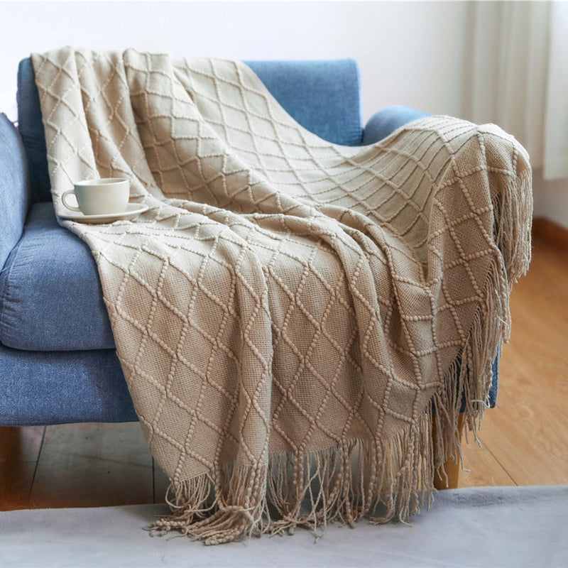 Elegant Solid Color Polyacrylonitrile Fiber (Acrylic) Blanket