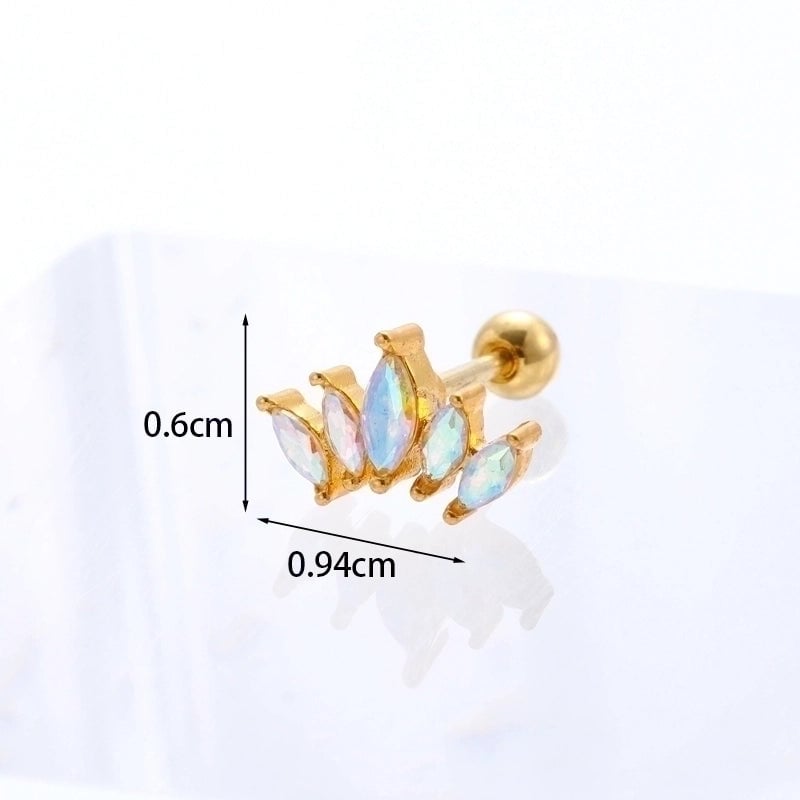 Ear Cartilage Rings & Studs Geometric Copper Plating Artificial Gemstones