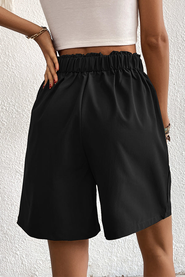 Fashion Solid Color With Pocket Shorts