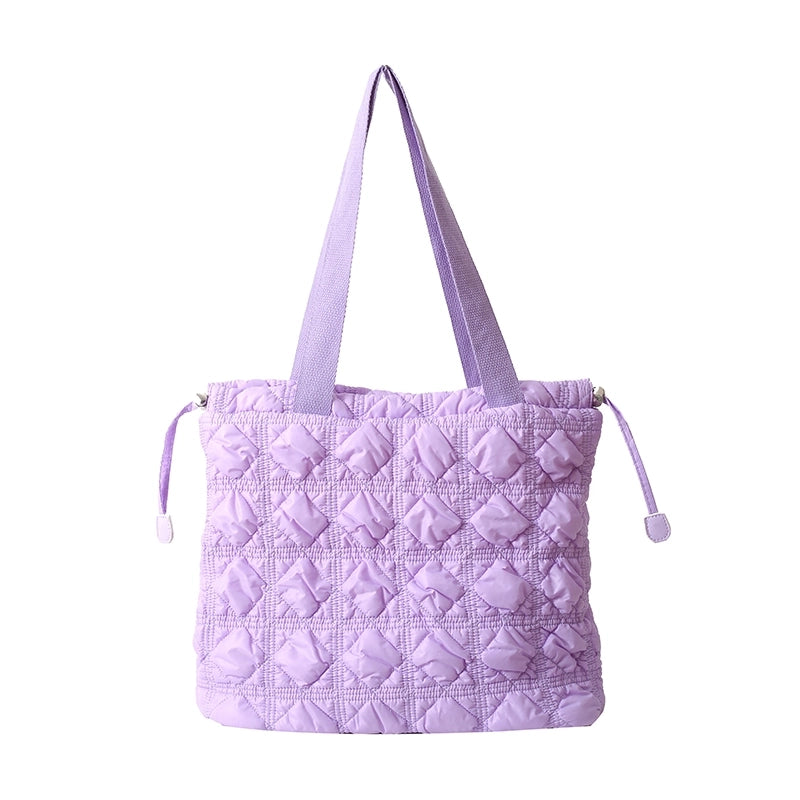 Women's Cotton Solid Color Classic Style String Shoulder Bag