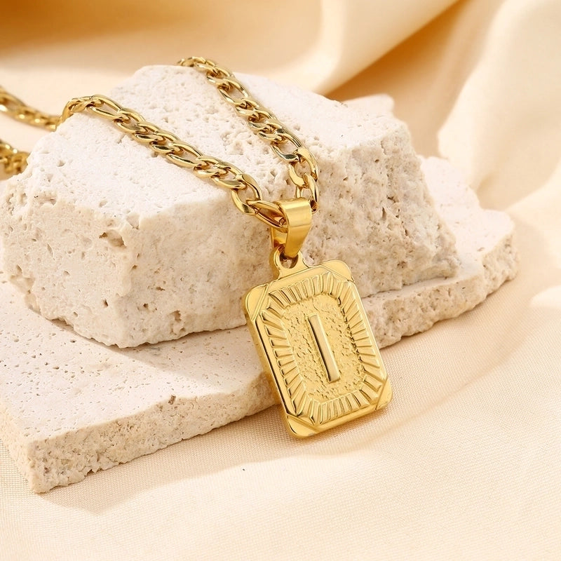 Casual Minimalist Letter 304 Stainless Steel 18K Gold Plated Pendant Necklace
