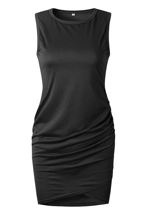 Asymmetry Ruched Sheath Mini Dress7 colors