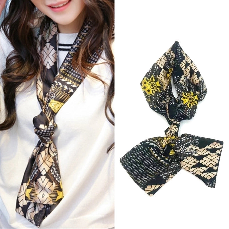 Women's Elegant Minimalist Geometric Chiffon Printing Silk Scarf