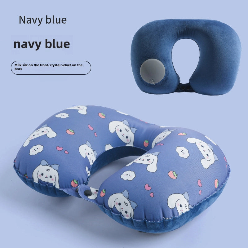 Inflatable U-shaped Pillow Cool Pressing Inflatable Pillow Travel Portable Neck Pillow Travel Sanbao Storage Pillow For Airplane