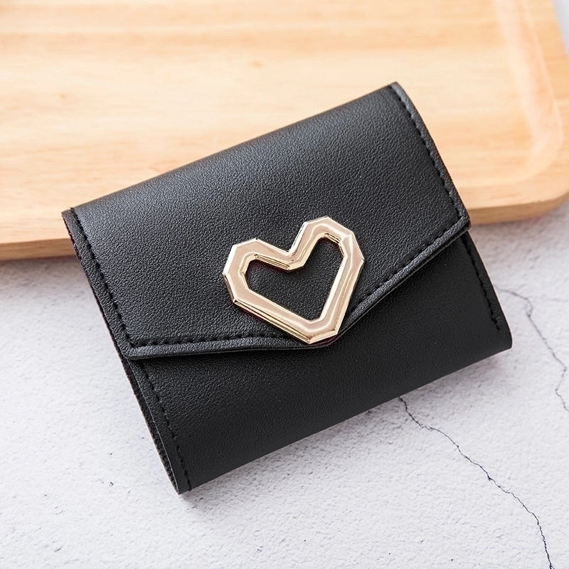 Women's Short Wallet Practical Three-fold Coin Purse Soft-faced Lady Card Bag