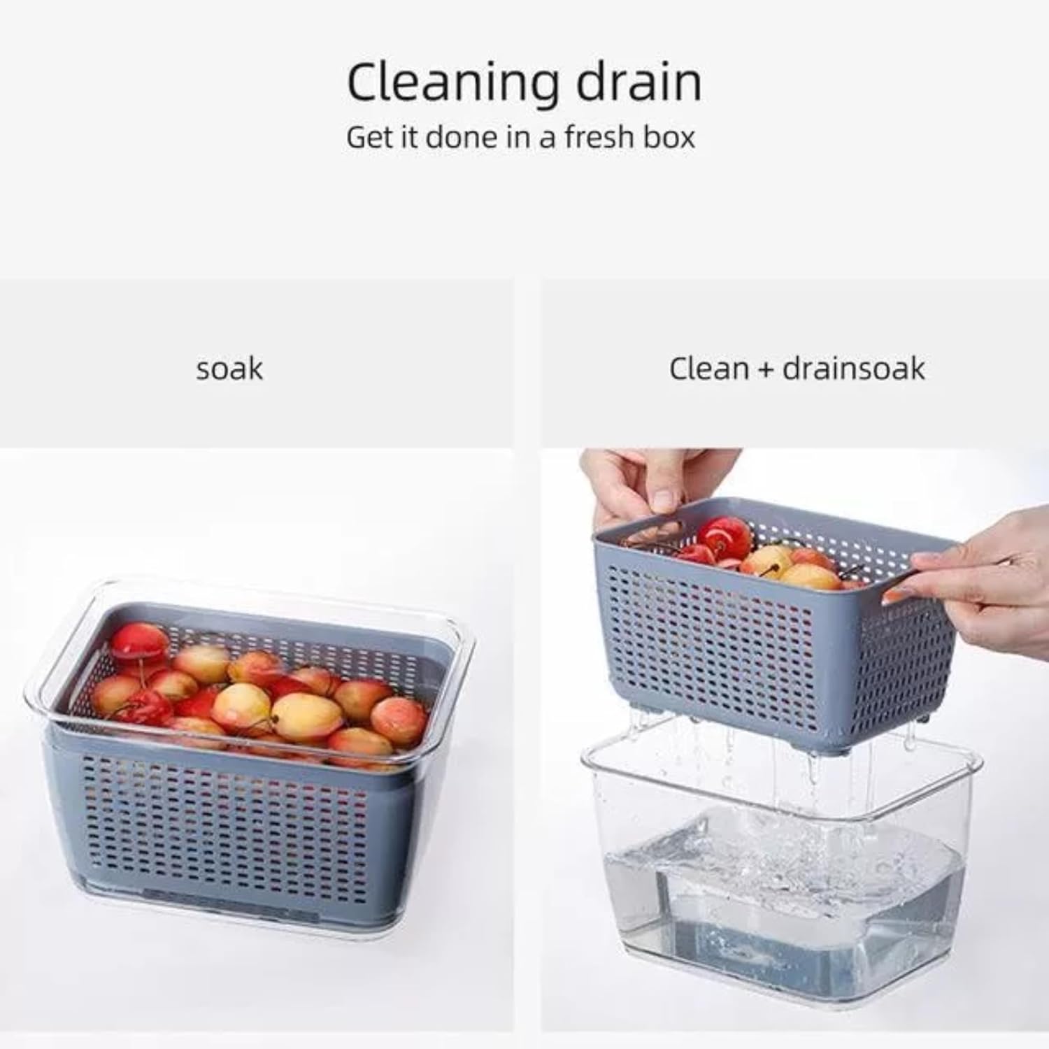3 In 1 Refrigerator Storage Box . Plastic Fridge Container