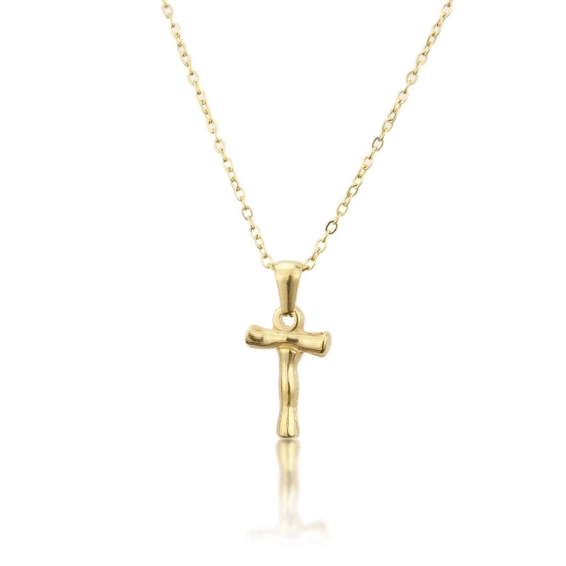 Platform New Stainless Steel Antique Slub-shaped 26 Letter Necklace Hot Gold English Titanium Steel Pendant