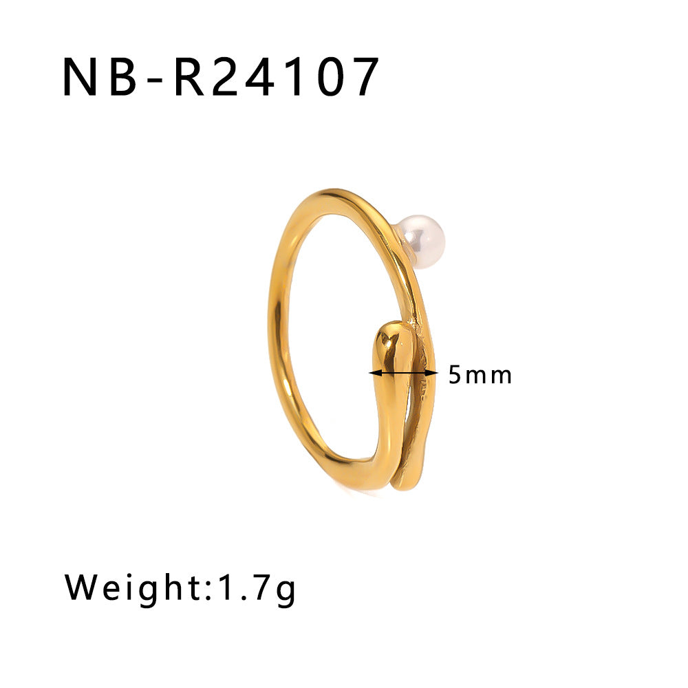Popular Stainless Steel Diamond-Studded Sparkling Style Elegant Ladies Twist Texture Stacking