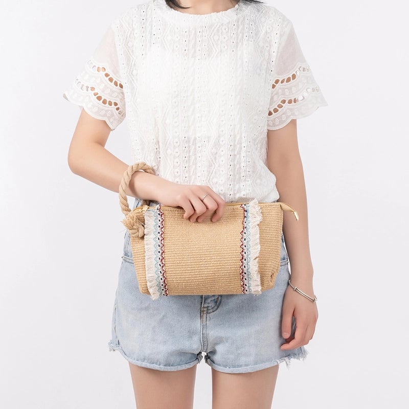 Polyester Solid Color Embroidery Square Clutches