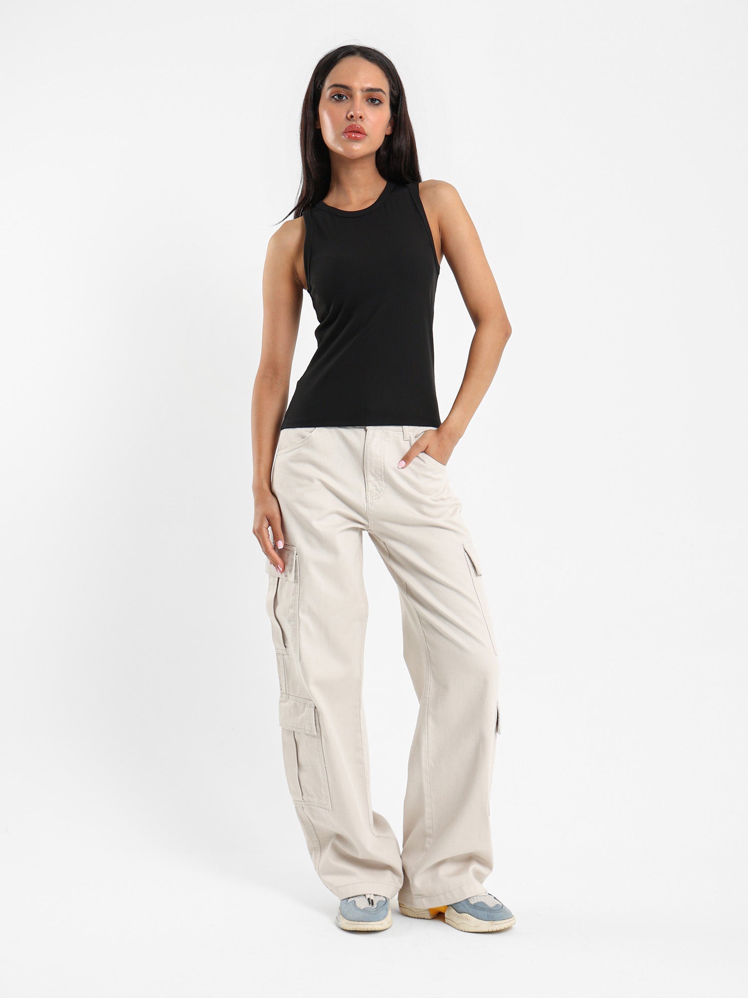 Slim Ribbed Halter Neck Top