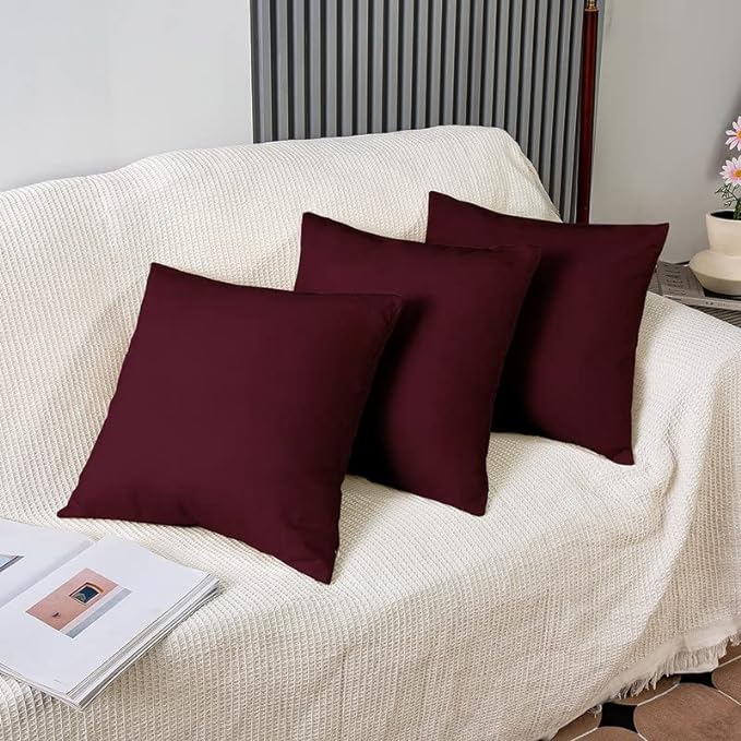Burgundy-Cushion Covers Pack of Two