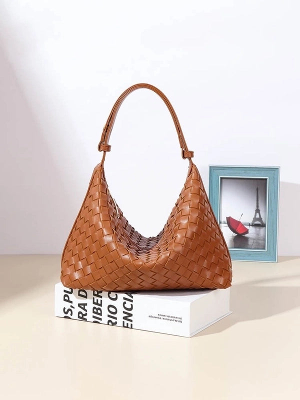 Women's Medium All Seasons Pu Leather Solid Color Streetwear Square Zipper Shoulder Bag