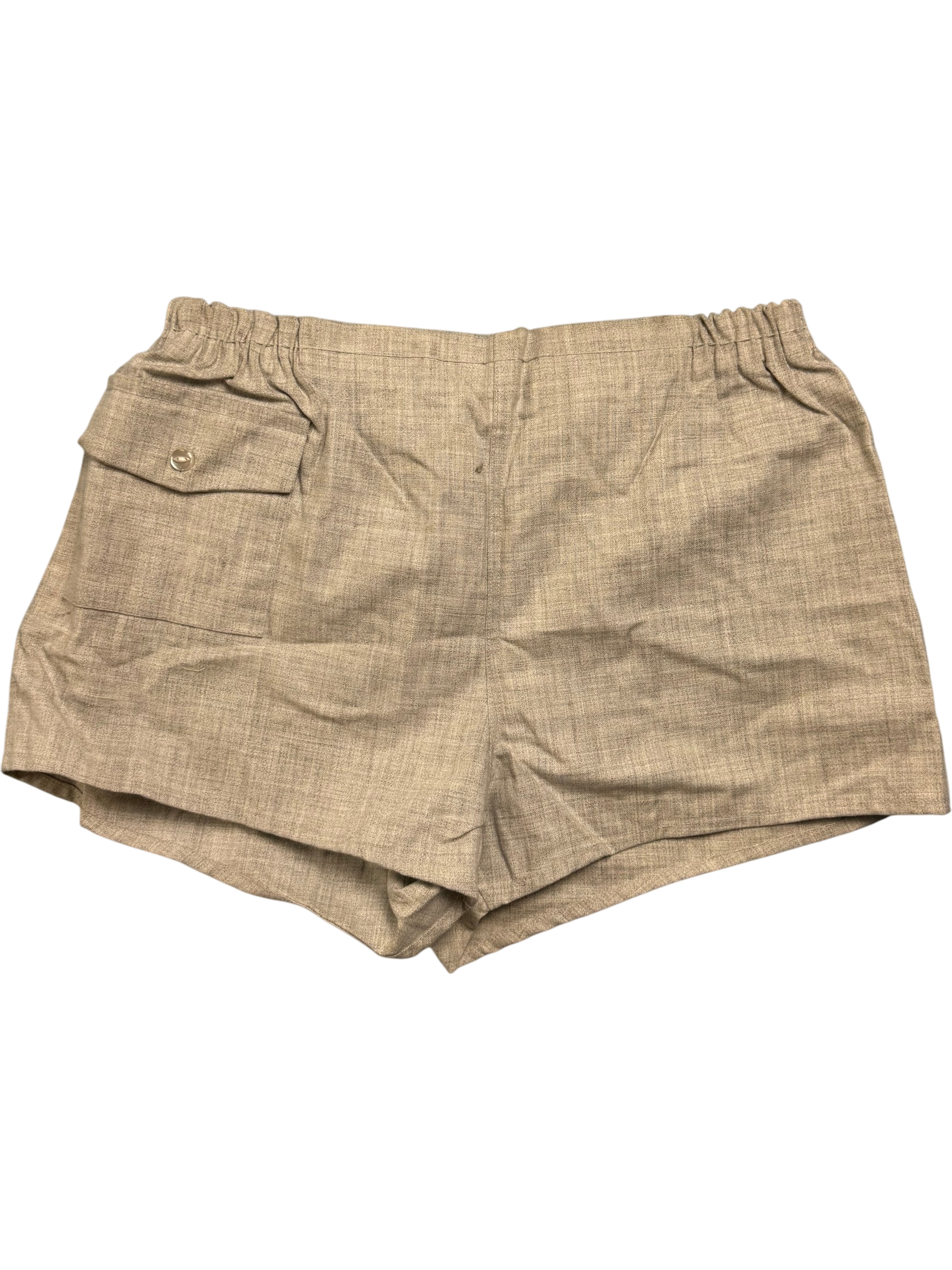 Beige Casual Pocketed Shorts