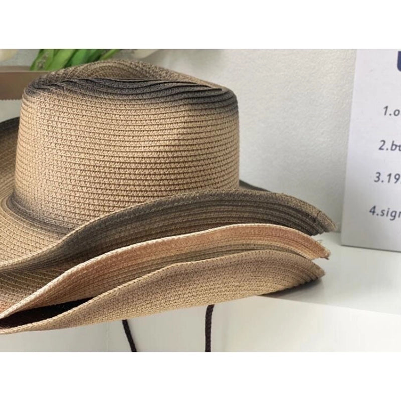 Women's Fashion Tie Dye Big Eaves Straw Hat
