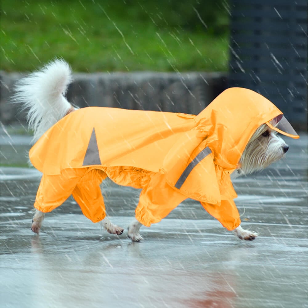 Reflective Windproof And Waterproof Hooded Dog Cape Raincoat