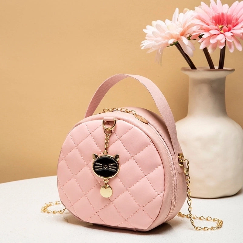 Women's Small All Seasons Pu Leather Streetwear Circle Bag