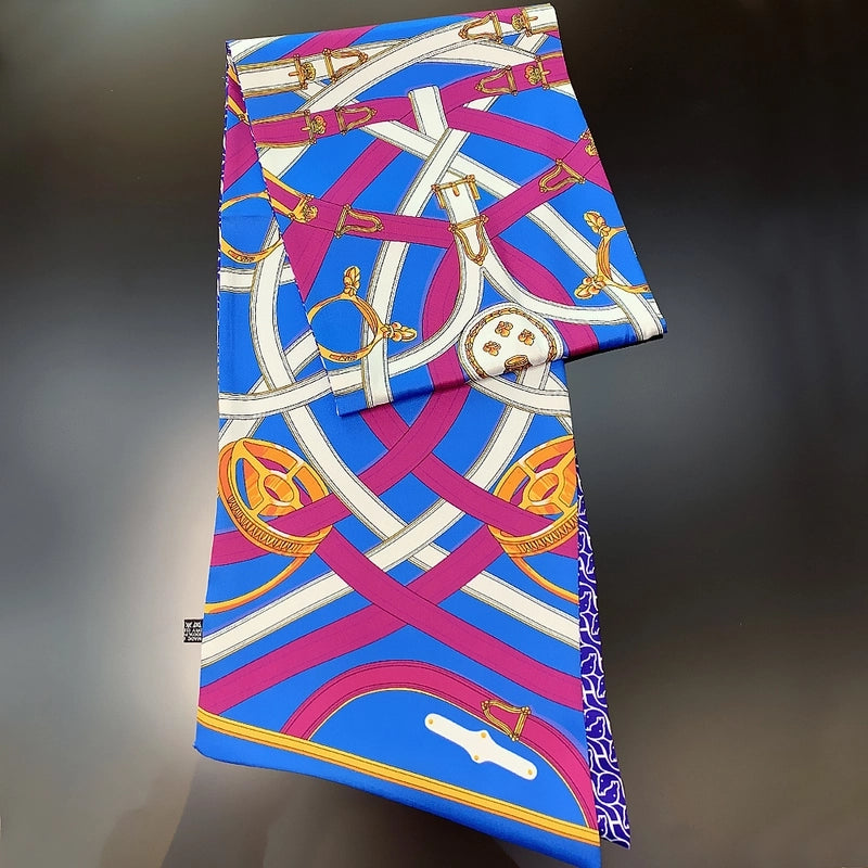 New Style Belt Lock Double-layer Printed Silk Scarf Twill Silk Scarf