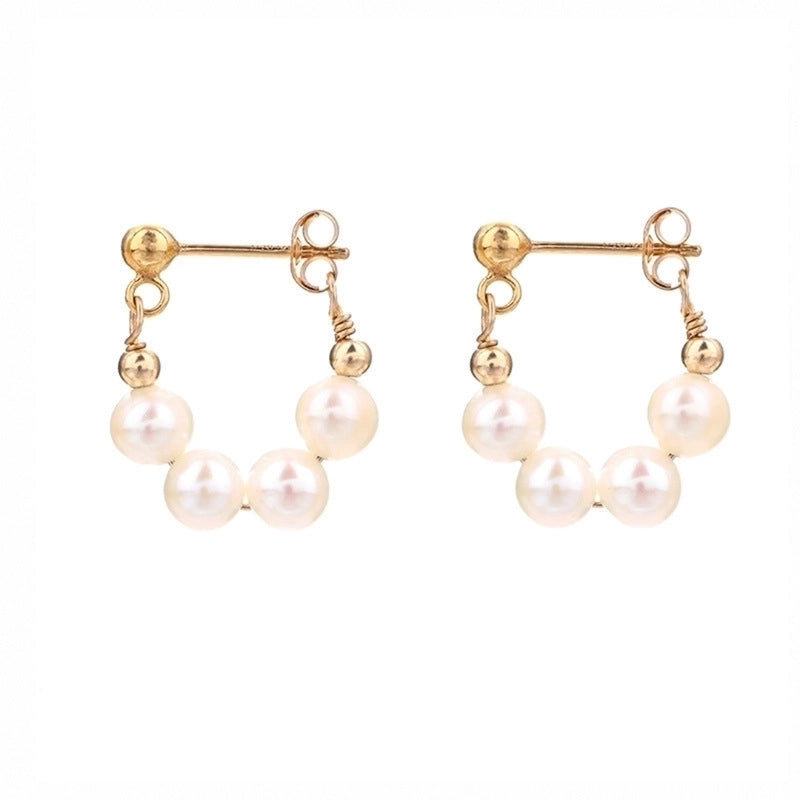 Fashion Geometric Alloy Plating Artificial Pearls Women's Earrings 1 Pair