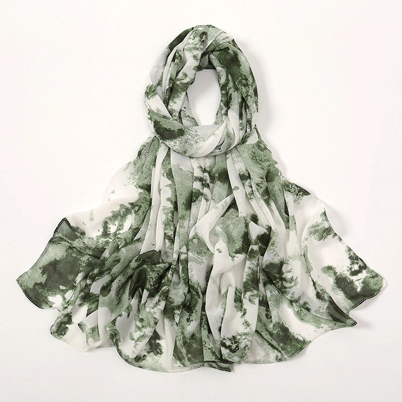 Women's Elegant Sweet Flower Polyester Scarf Shawl