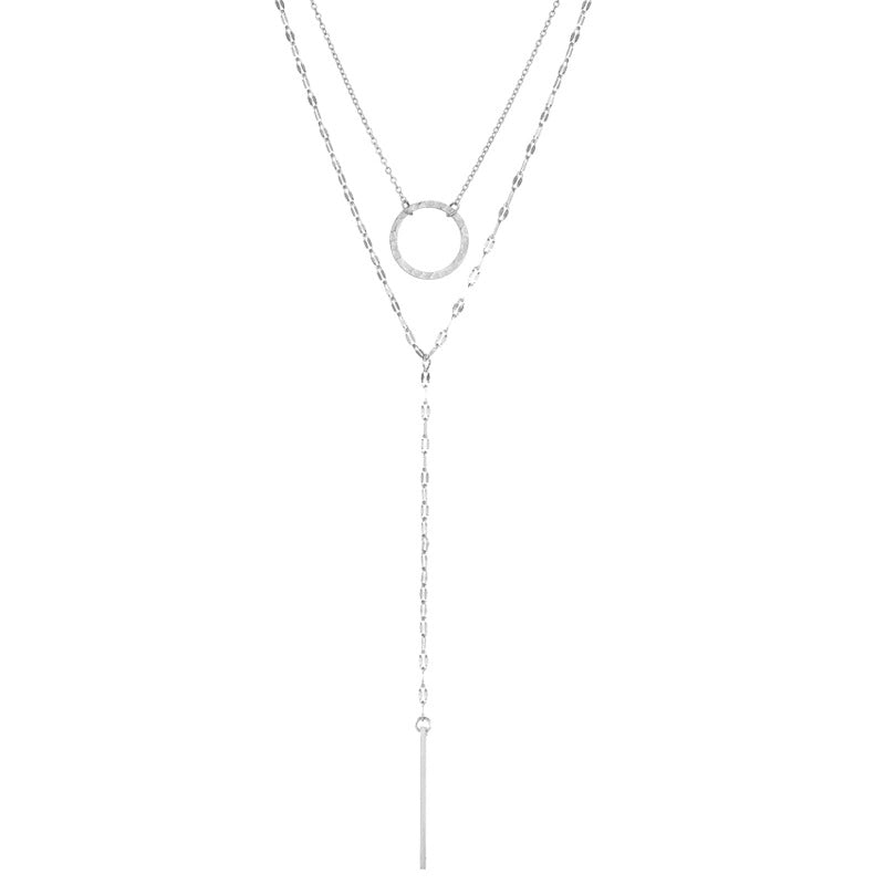 Stainless Steel 14K Gold Plated Fashion Plating Geometric Tassel Necklace