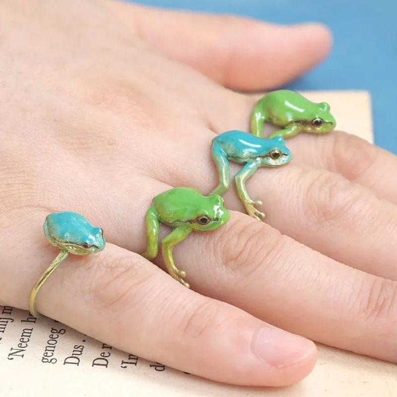 Latest-tree Frog Ring & Earrings