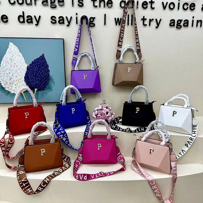 Women's Medium Pu Leather Letter Solid Color Streetwear Square Zipper Crossbody Bag