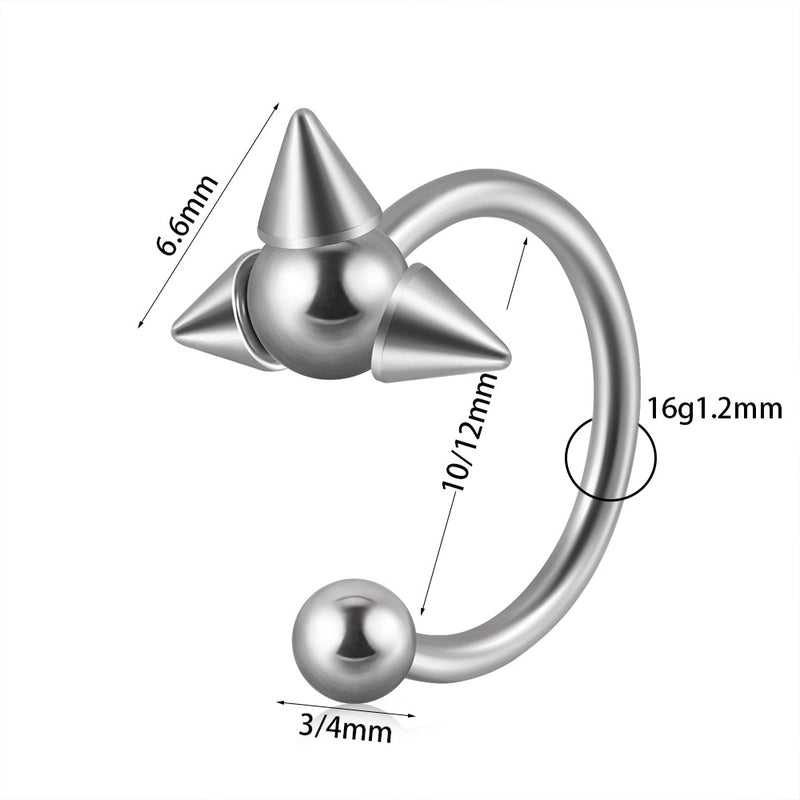 1 Piece Lip Rings Casual Minimalist Solid Color 304 Stainless Steel Plating