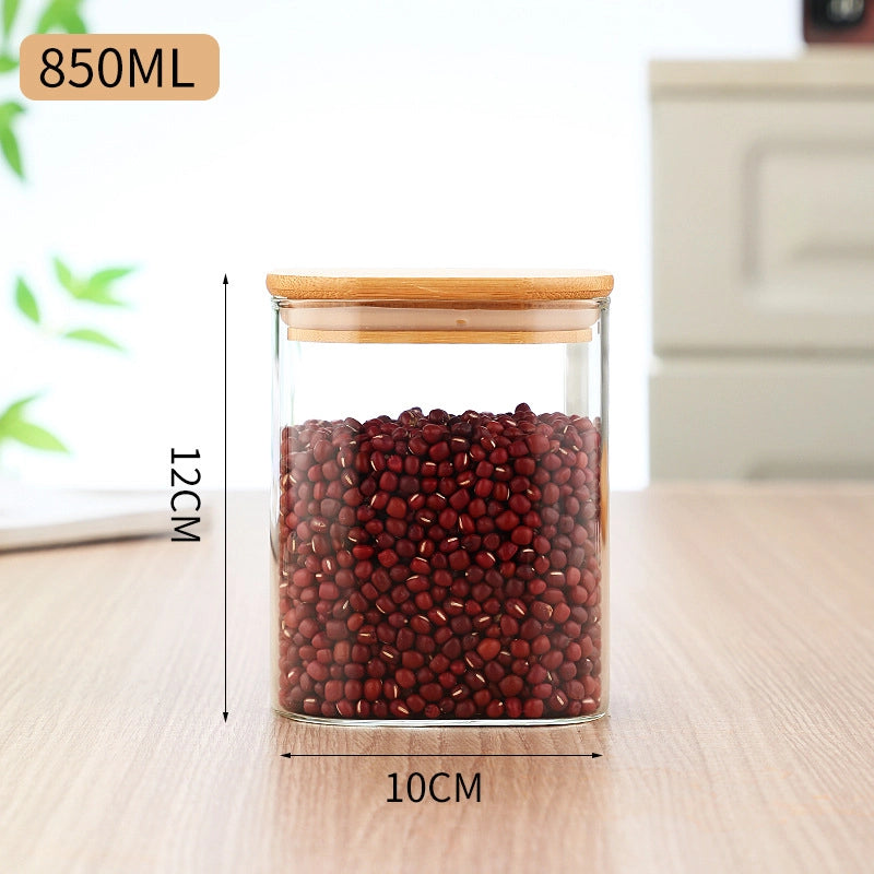 Minimalist Solid Color Wood Glass Storage Container Box