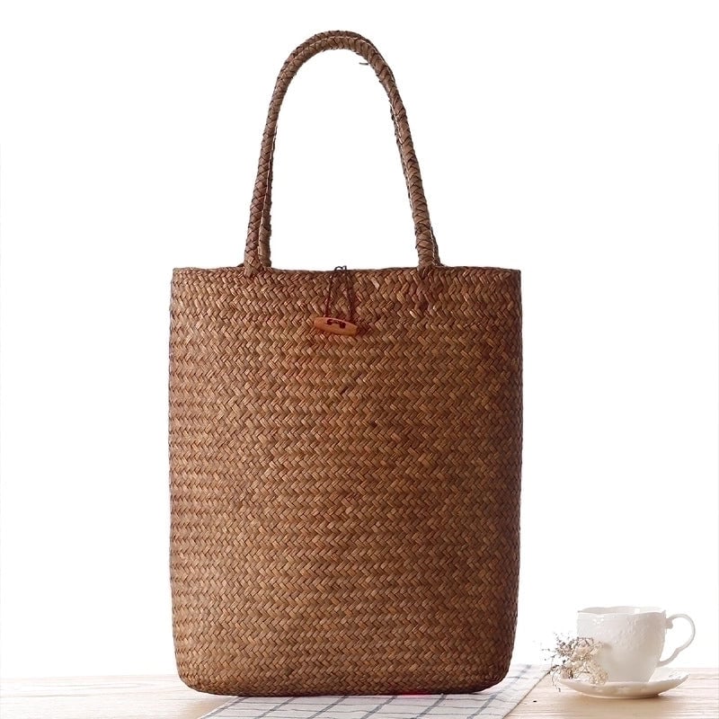 Women's Large Vintage Style Straw Bag